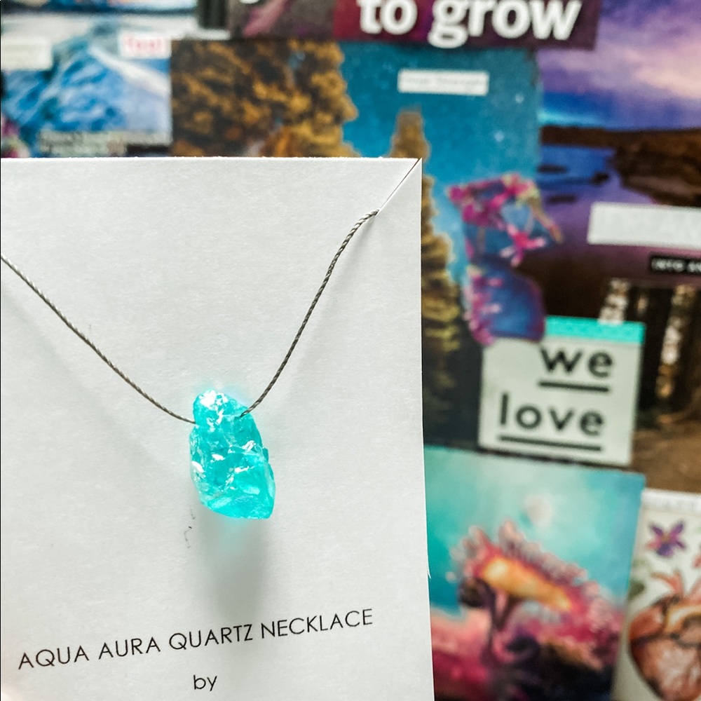 New Aqua Aura Quartz Necklace